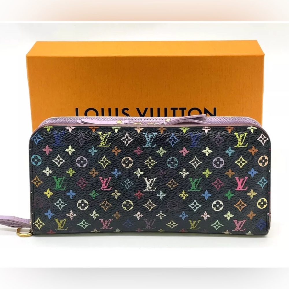 Auth Louis Vuitton Monogram Multicolor Portefeuille Insolite Wallet W/B